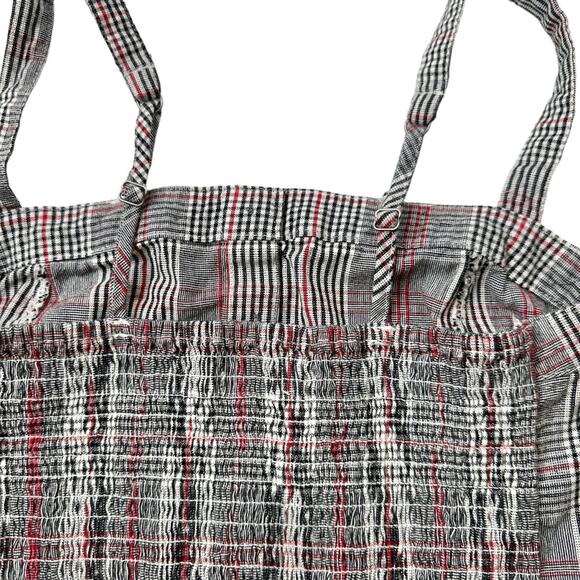 Hollister square neck button front plaid crop top ruched goth punk women’s small - Picture 7 of 13